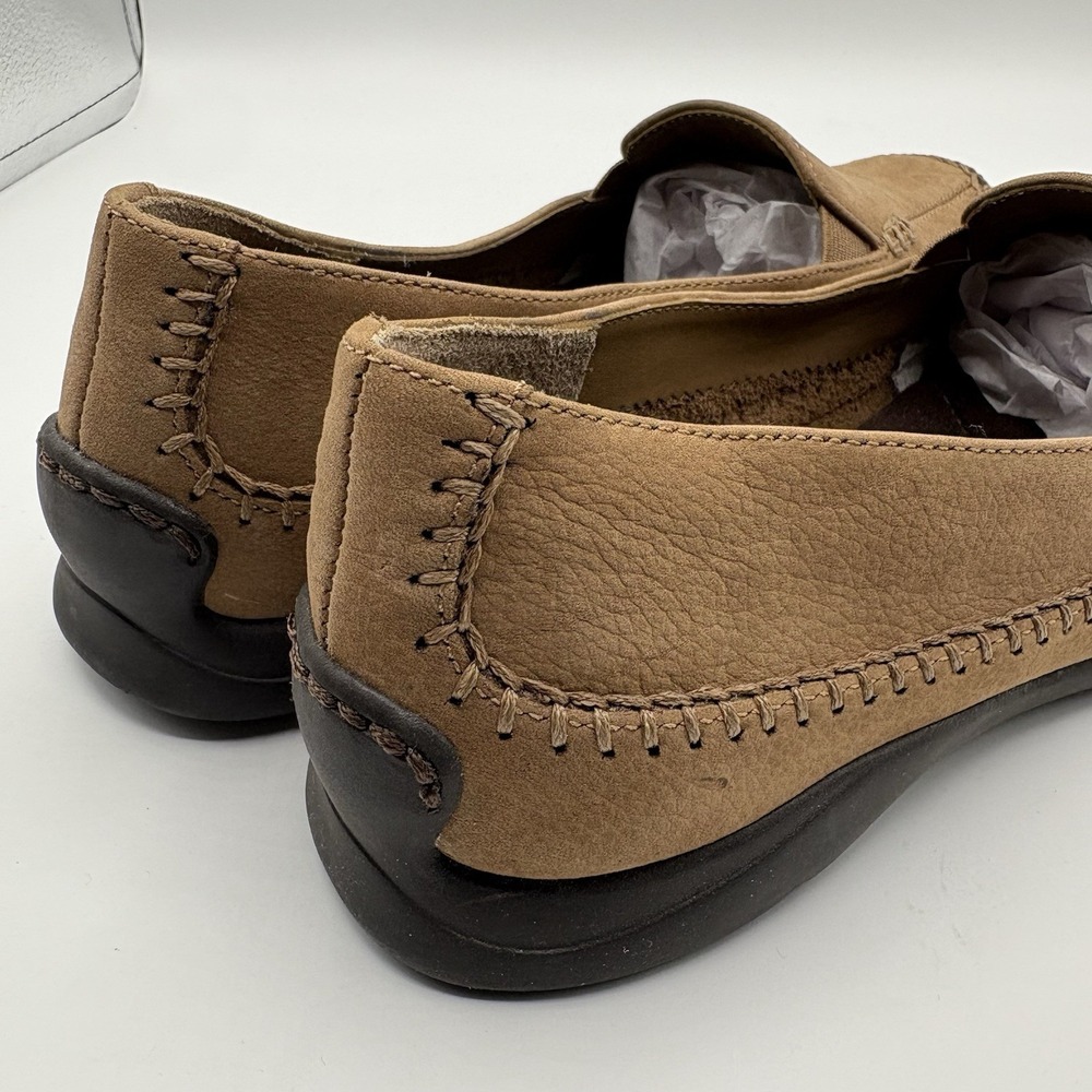 AEROSOLES Ivory Tree Loafers Women's Size 8 Tan Nubuck Leather Slip On Shoes - Picture 6 of 10